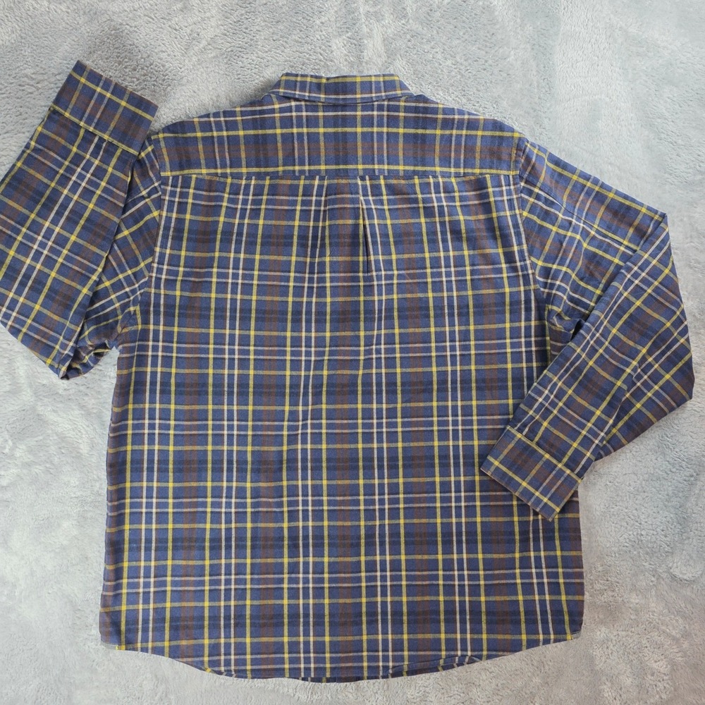 Tommy Bahama Mens XL Blue Yellow Plaid Button Down Shirt Long Sleeve Cotton - Picture 8 of 8
